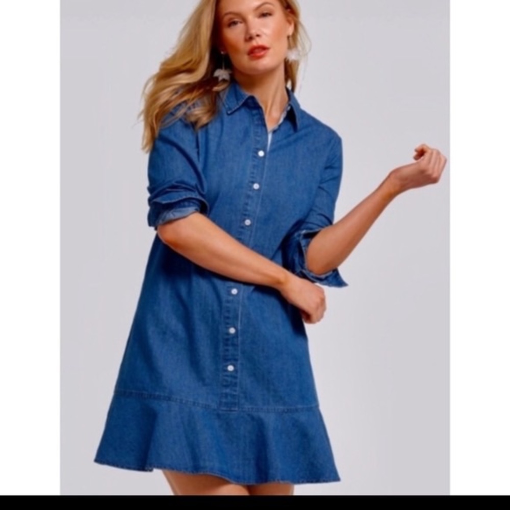 Draper James Chambray Flounce dress size 2